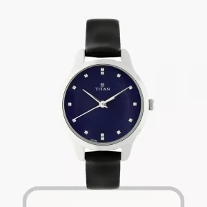 Titan Workwear Blue Dial Leather Ladies Watch